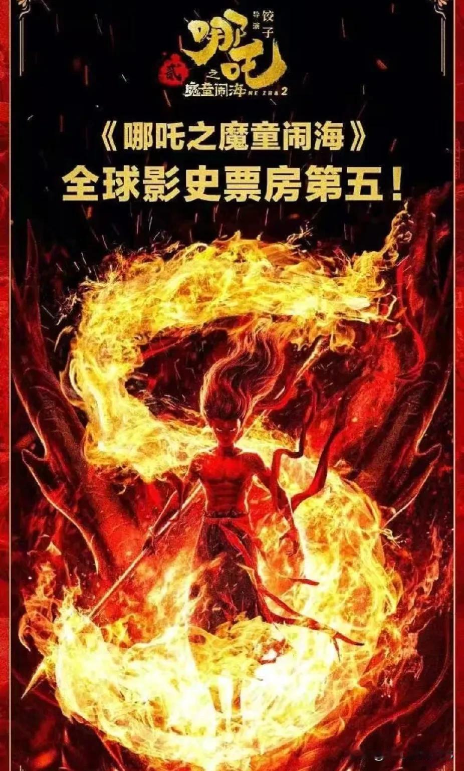 太火了！哪吒2进入全球票房榜前5，忍不住开了瓶老国货怀贡酒！

哪吒2进入全球票