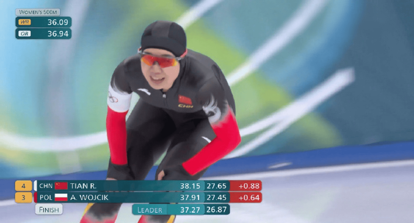 速滑女500米中国成绩出炉：田芮宁38秒14第16、王婧紫仟第22