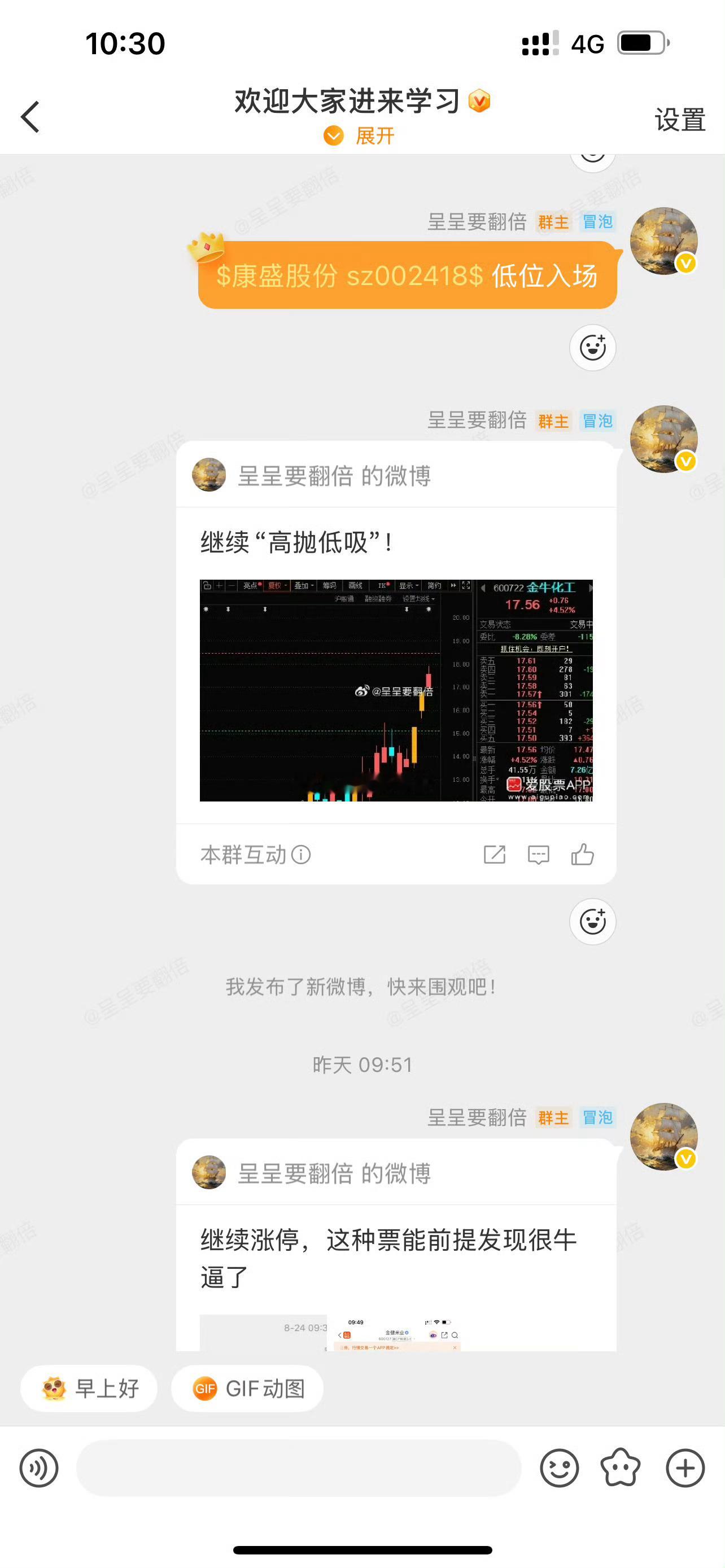 $康盛股份 sz002418$ 战友们，大家都落袋了没？当下行情环境偏弱，有利润