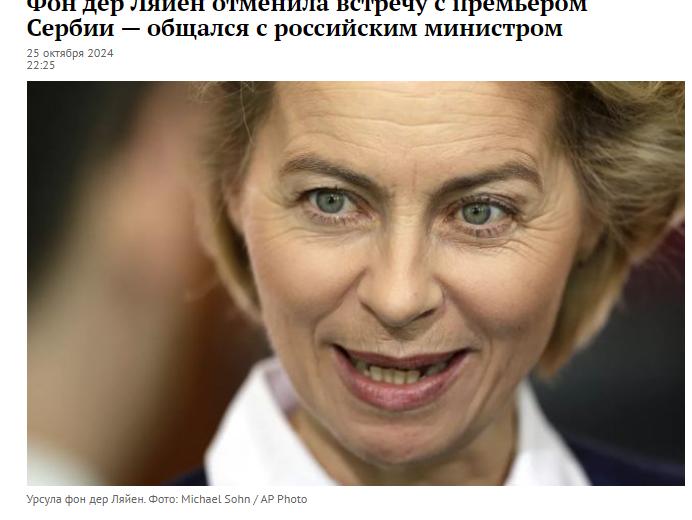 誓不两立 ？因塞尔维亚总理武契奇与俄罗斯经济发展部长列舍特尼科夫会过面，冯德莱恩