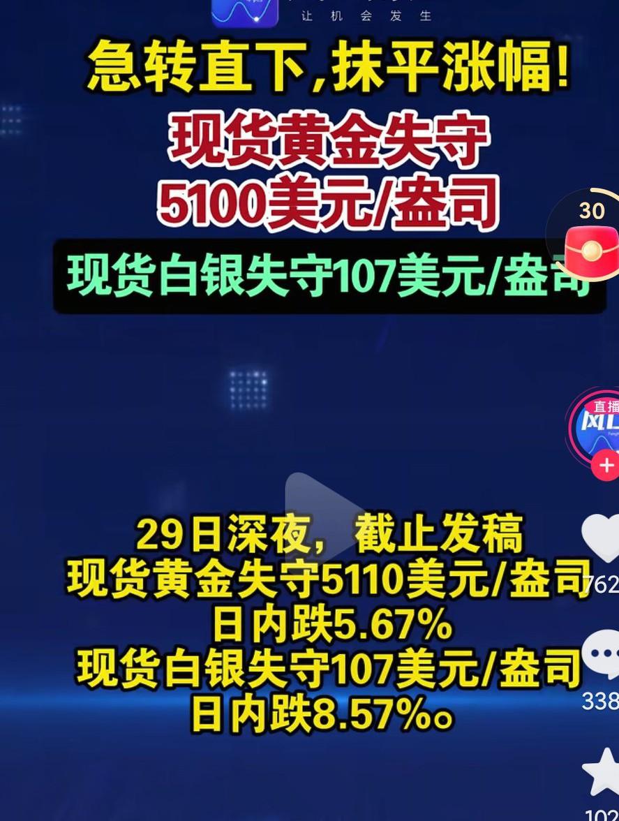 黄金又急转直下啊，这是要准备收割了嘛？真的是太魔幻了啊，又🈶多少人欢喜忧愁呢？