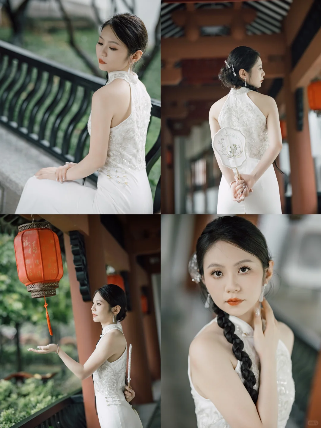 佛山拍照📷在公园，拍一组清冷感旗袍写真