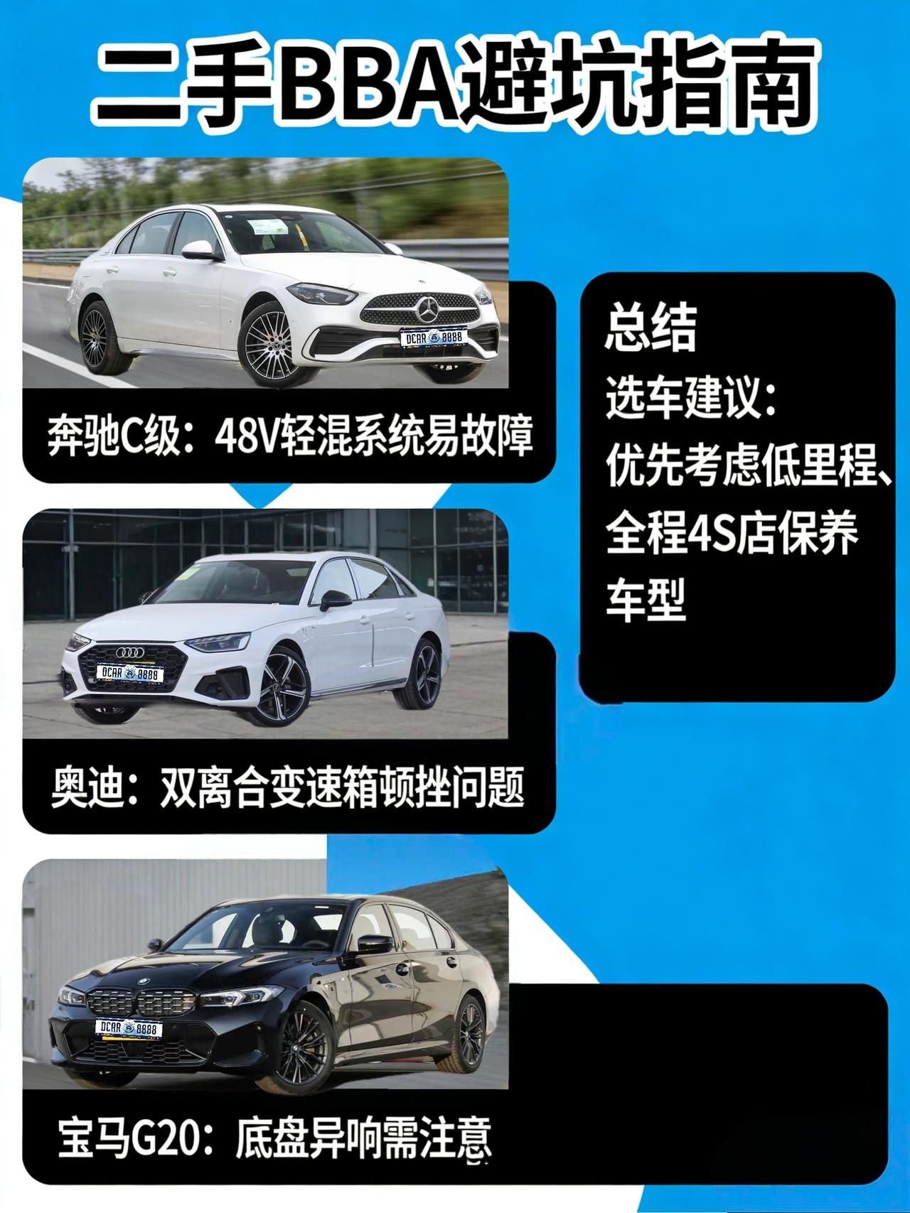 20万买二手BBA，3系、C级、A4L深度横评：我劝你按“性格”选车
兄弟们，最