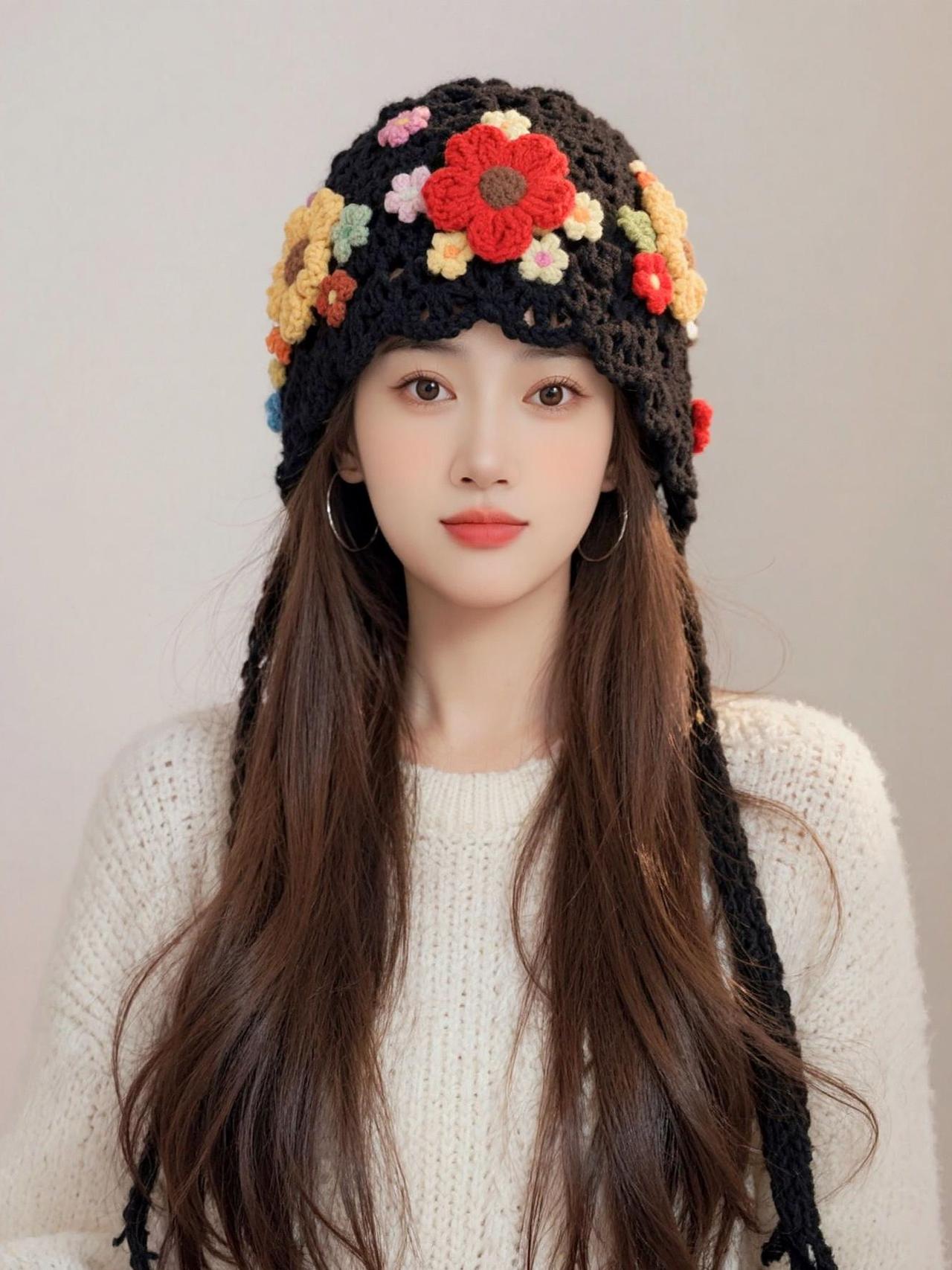 AI花朵针织照 抖音ai创作 抖音玩法合伙人计划。