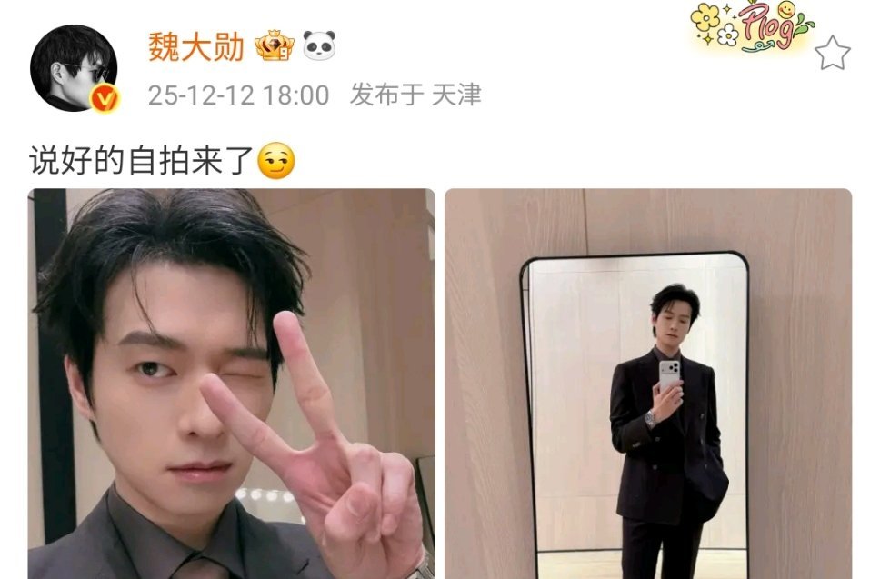 魏大勋说好的自拍来了 这个魏大勋比耶自拍帅成啥样了都