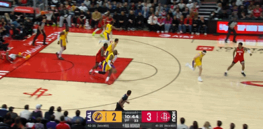 湖人13-11火箭，今天防守强度大。湖人vs火箭