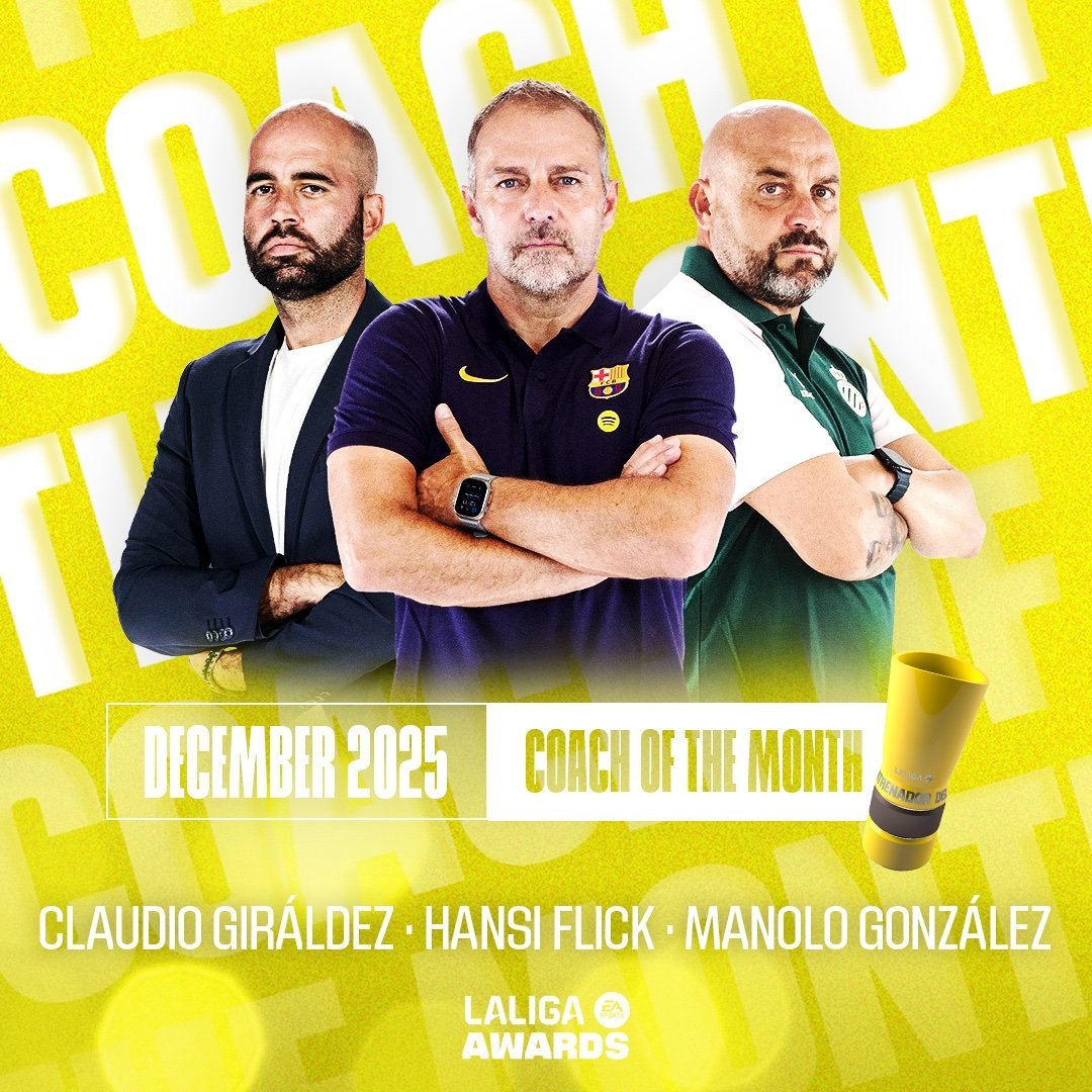 弗里克入选西甲12月月最佳教练提名。❤️💙体育大赏巴萨至死不渝红蓝魂