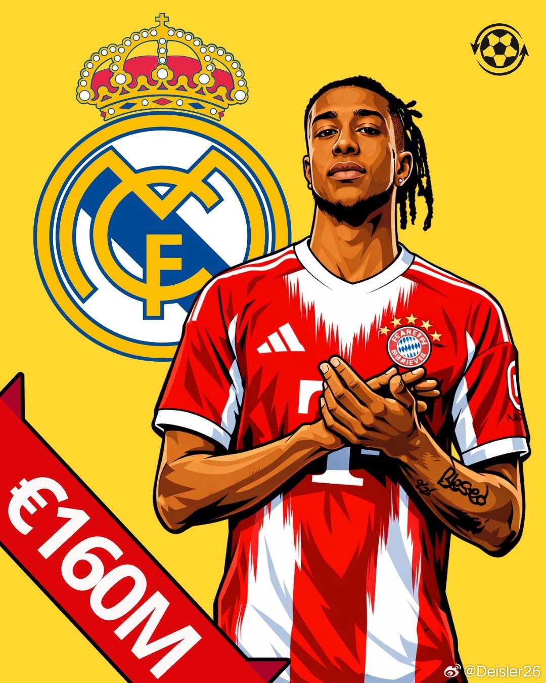 🚨 𝗕𝗥𝗘𝗔𝗞𝗜𝗡𝗚：皇家馬德里對邁克爾·奧利塞感興趣，但拜仁