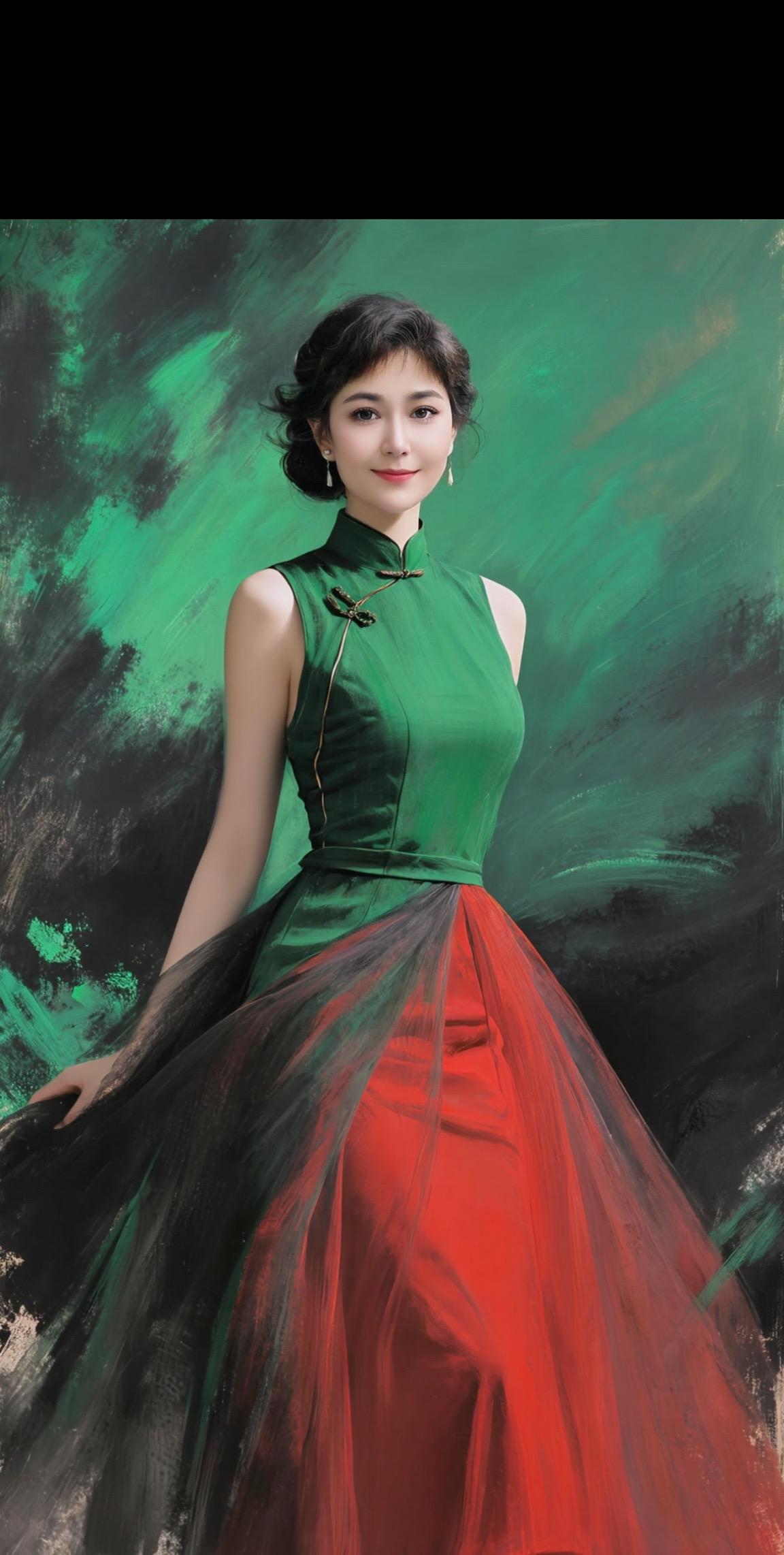 AI油彩旗袍照 随变ai随便玩