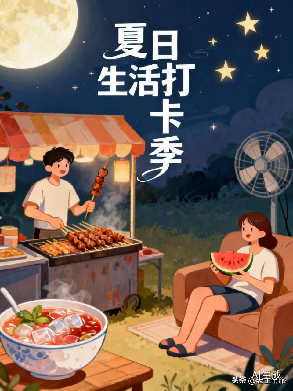 夏日生活打卡季 夏日生活简直太有得说了！就说夏天的夜晚，我经常去楼下夜市溜达。烤