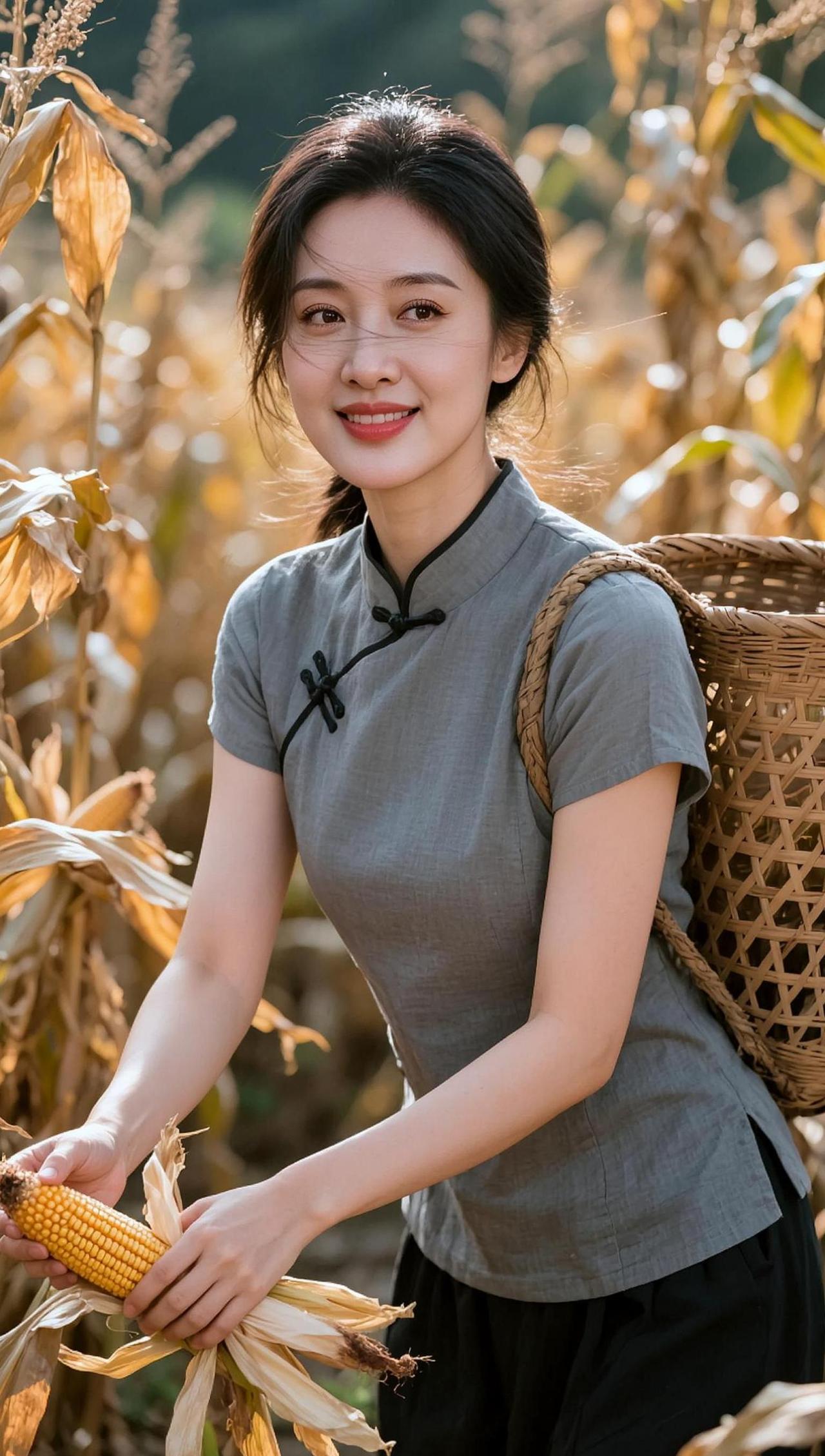 AI田园风写真 抖音ai创作 我的写真尝试不同风格 自愈系写真 这么诚实的妹子