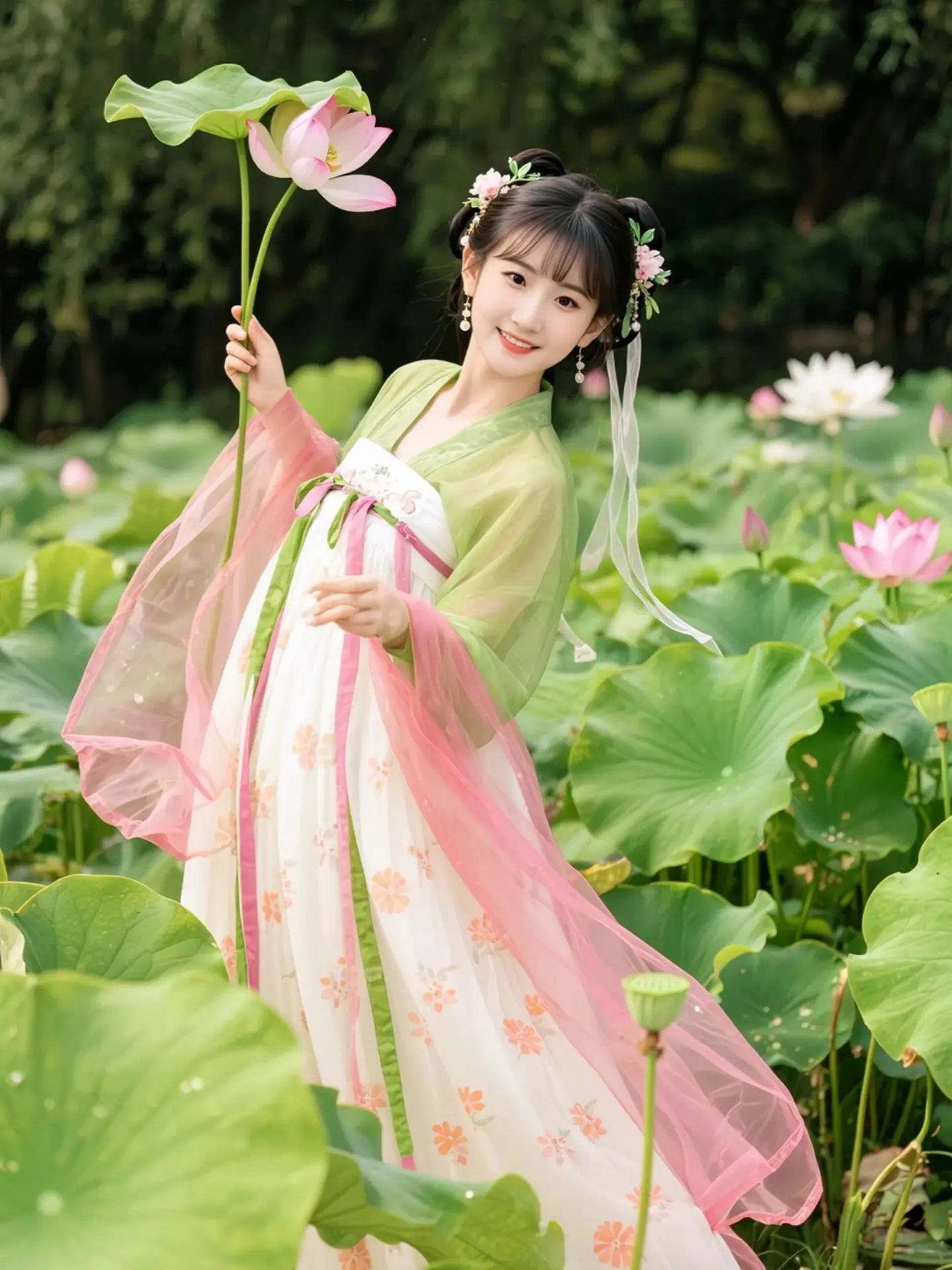 AI荷塘汉服写真 随变ai随便玩