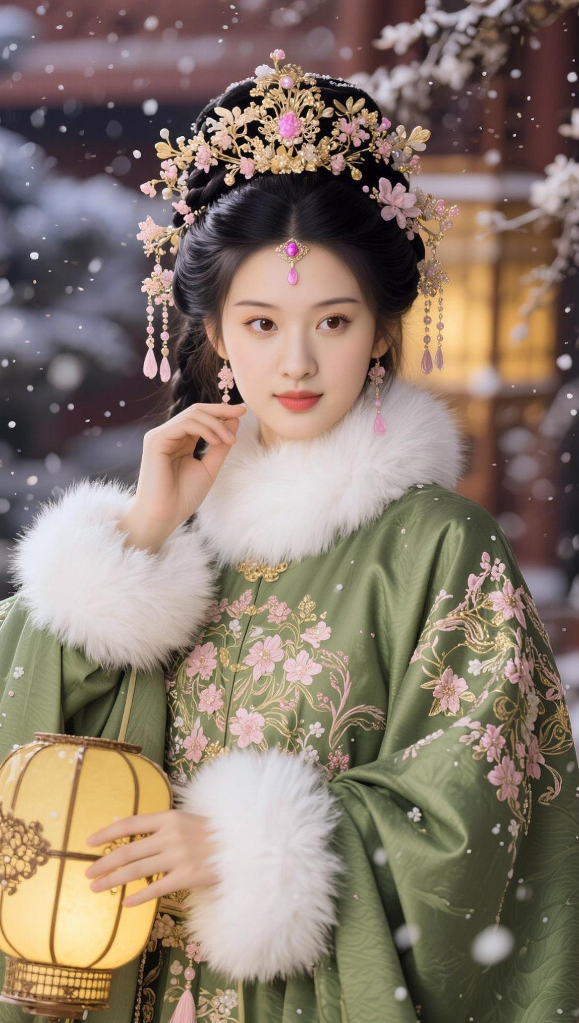 AI雪中华服照 抖音ai创作