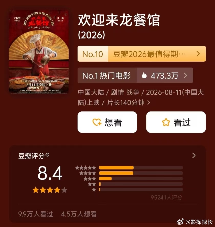 《欢迎来到龙餐馆》豆瓣开分8.4，高了还是低了？ 