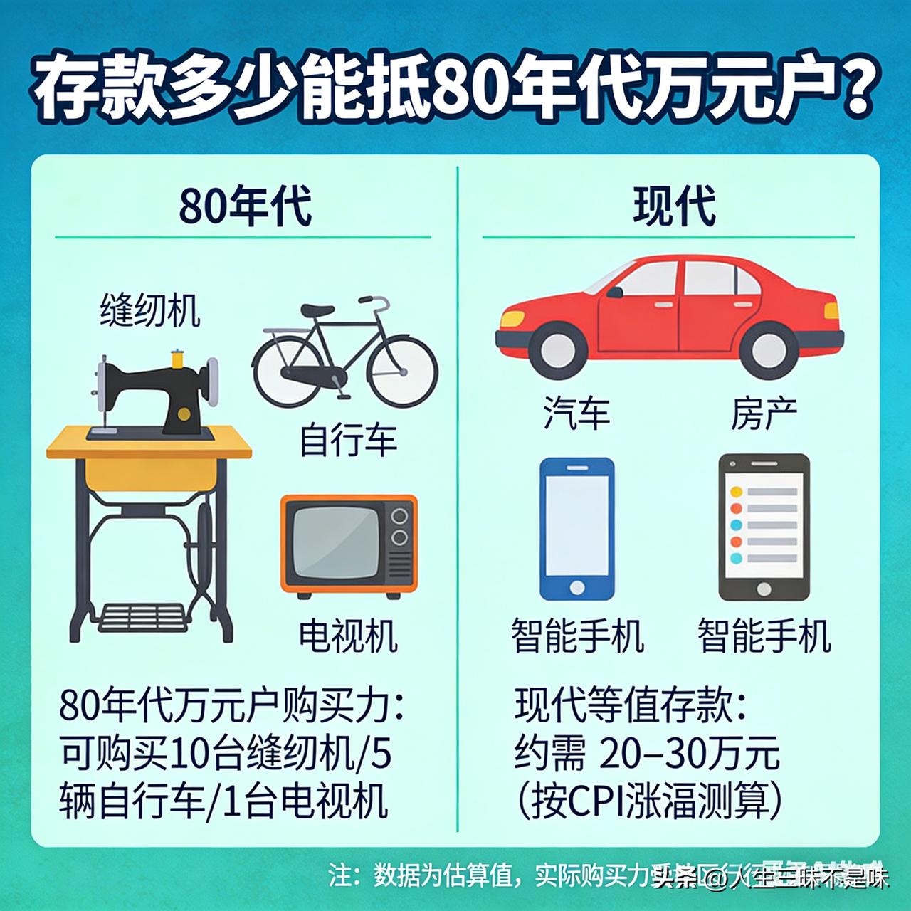 存款达到多少才能比得上80年代的万元户呢？
我们都经历过80年代，那时候谁家要是