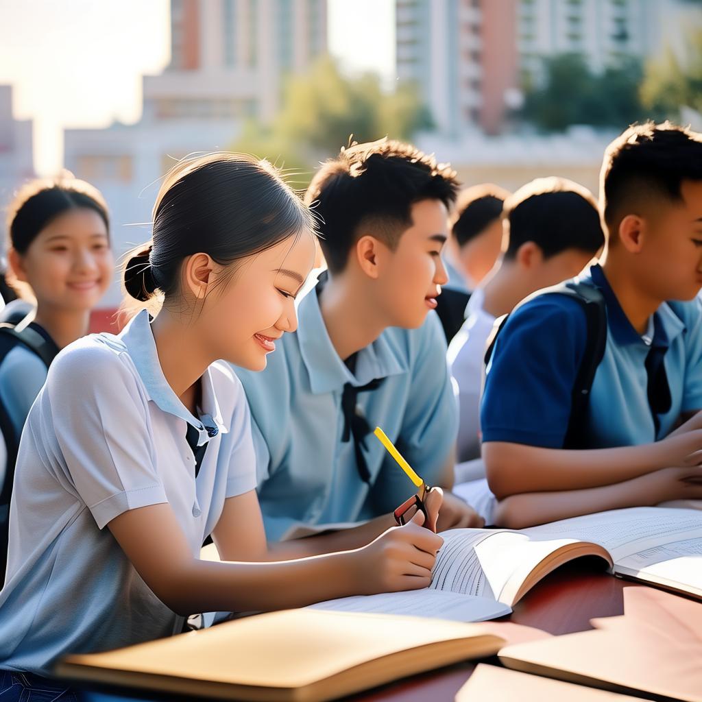 高考英语开考时，山东省实验中学考点外站着不少家长。孩子们在考场里答题，家长们就在