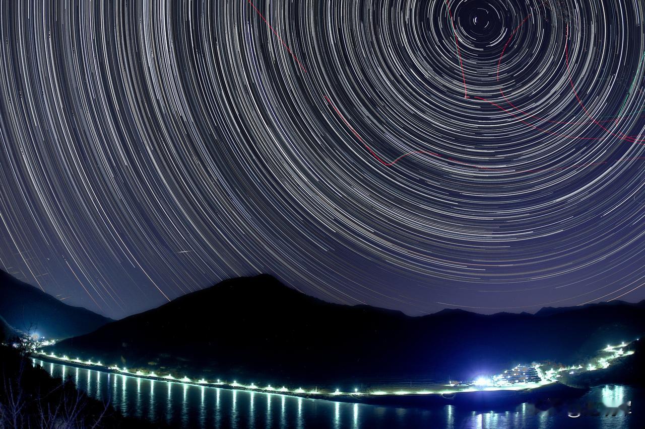 看看照片，您就知道有多美！
6张夜空照片中，第一组照片1~3为星星轨迹，第二组照