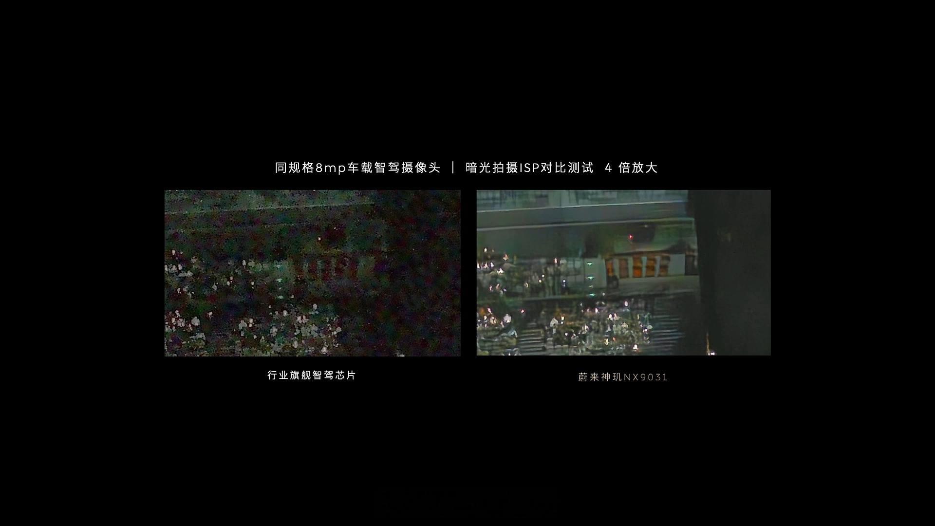 神玑NX9031和其他智驾芯片的实时画面差异对比，这清晰度真不错。 蔚来蔚来ES