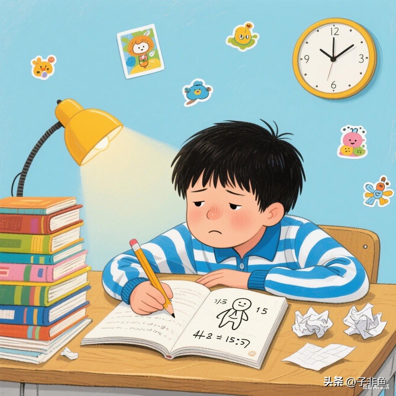 江苏一小男孩平时活泼好动生龙活虎，可一写作业就说头疼，睡一觉后就不疼了，又活蹦乱