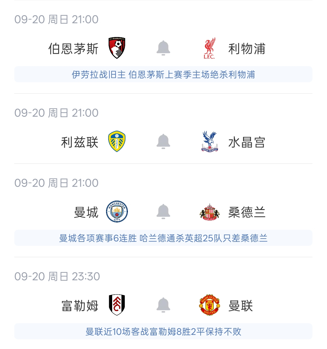 能赢吗？本轮BIG6伦敦三队均丢3球 曼市双雄&利物浦今晚出战英超联赛第5轮最后