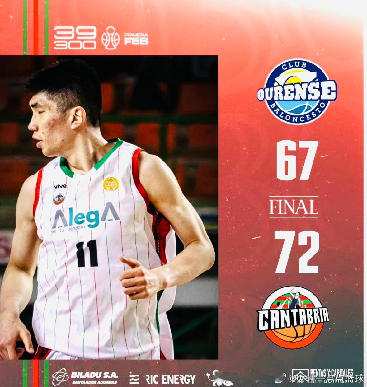 西乙赛场传来捷报！余嘉豪10+8助队客场拿下关键胜利就在昨日结束的一场西班牙篮球