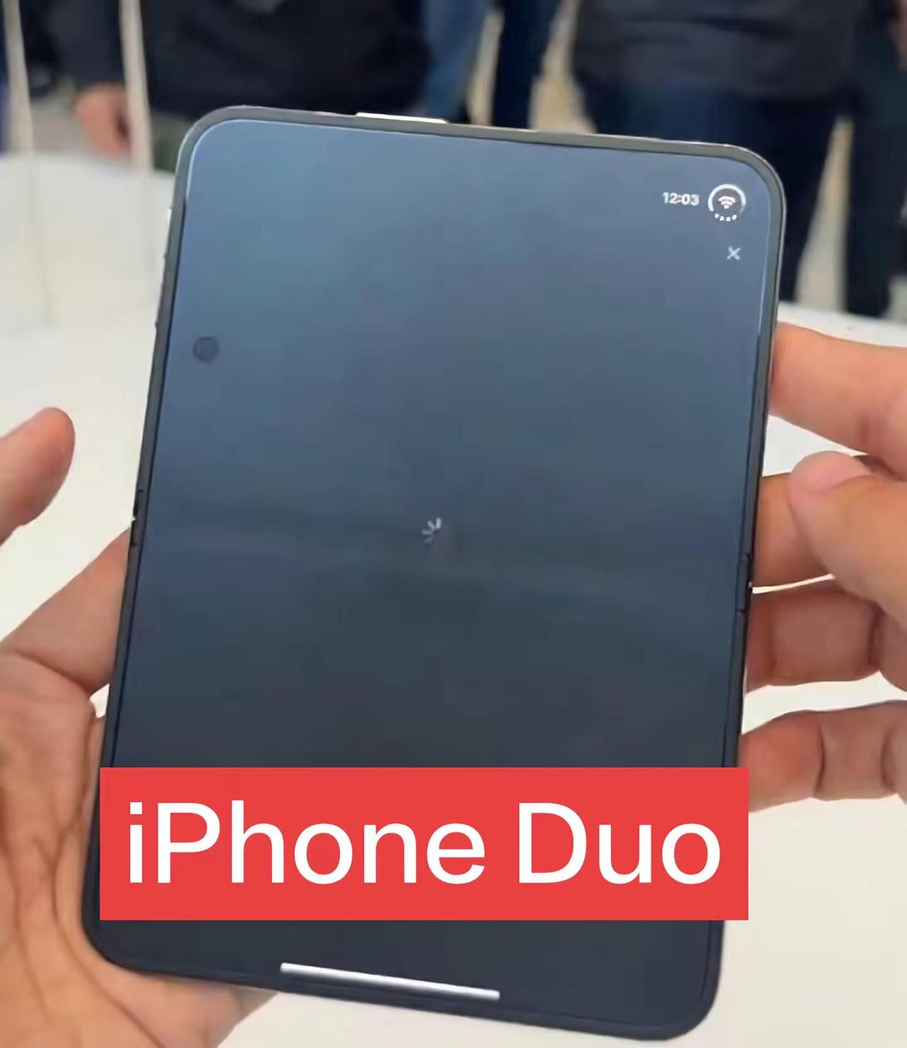 iPhone Duo.说没折痕的基本没熄屏看，熄屏状态下还是挺明显的，强如苹果也