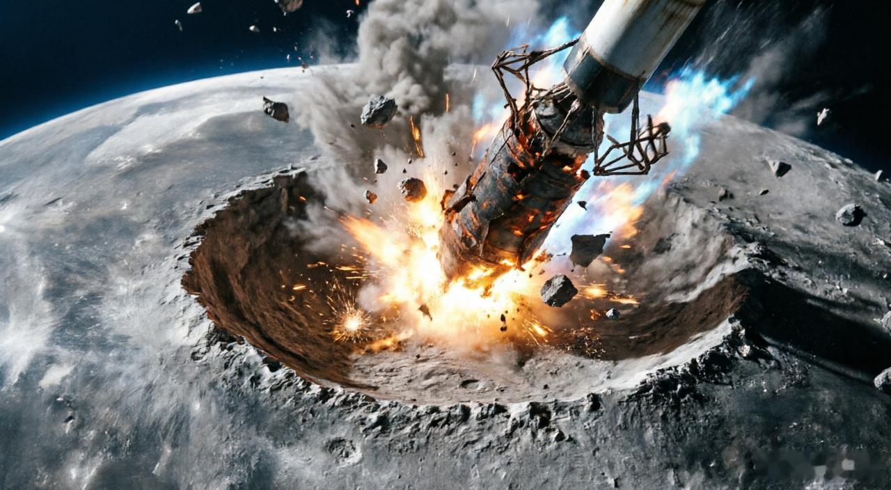 SpaceX火箭残骸撞击月球7倍音速“太空车祸”！SpaceX残骸失控撞月，NA