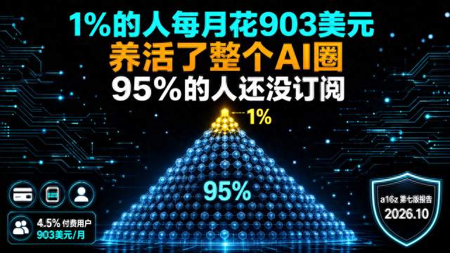 1%的人每月花903美元养AI，95%的人还没订阅