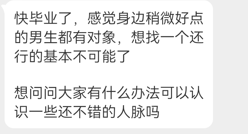 投稿 研究生很难找到对象 ​​​