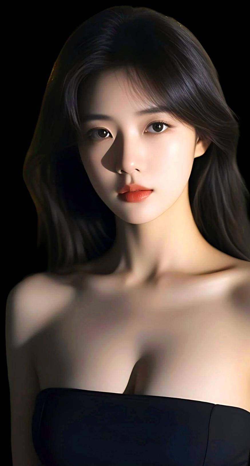 黑发红唇，优雅迷人，尽显女性魅力！💄✨女生怎么穿搭会看上去很优雅 红唇美人照