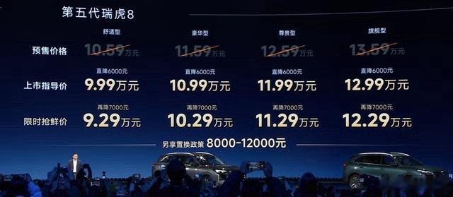 第五代瑞虎8上市：10万级燃油SUV的技术重构，不止堆配置那么简单谁说文末燃油车