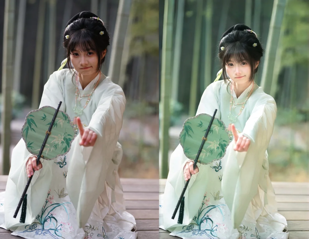 清透感修图调色前后对比图