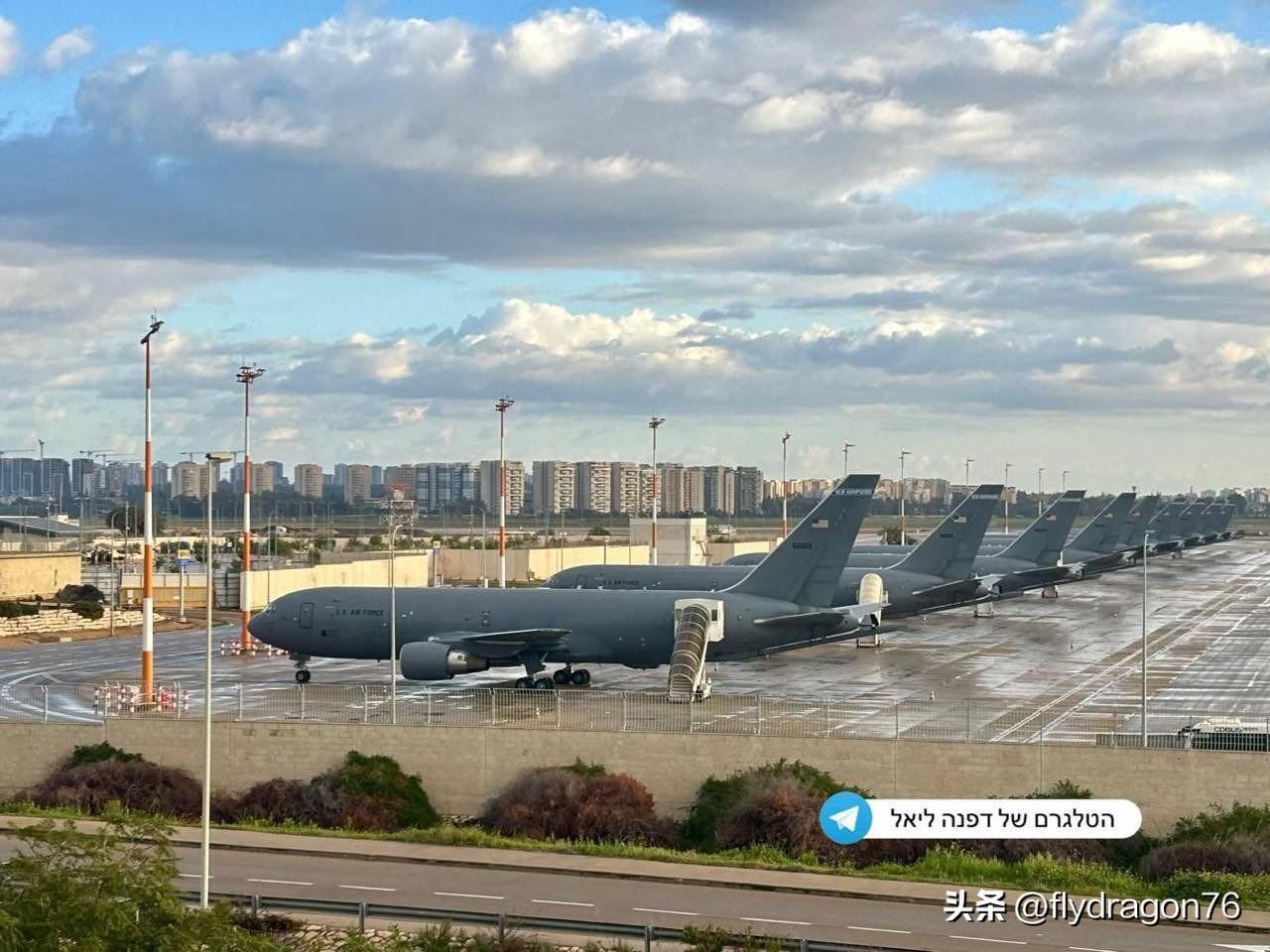 🇺🇸🇮🇱九架美国KC-46加油机和五架美国空军KC-135加油机在以色列