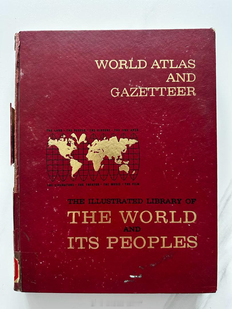 地图欣赏 1960年代，美国格雷斯通出版社，《世界地图集与地名辞典》。该书的编排