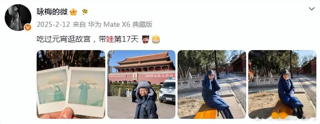 咏梅暑假帮哥哥带娃，姑侄一同散步，和栾树没孩子把侄子当儿子宠！ 