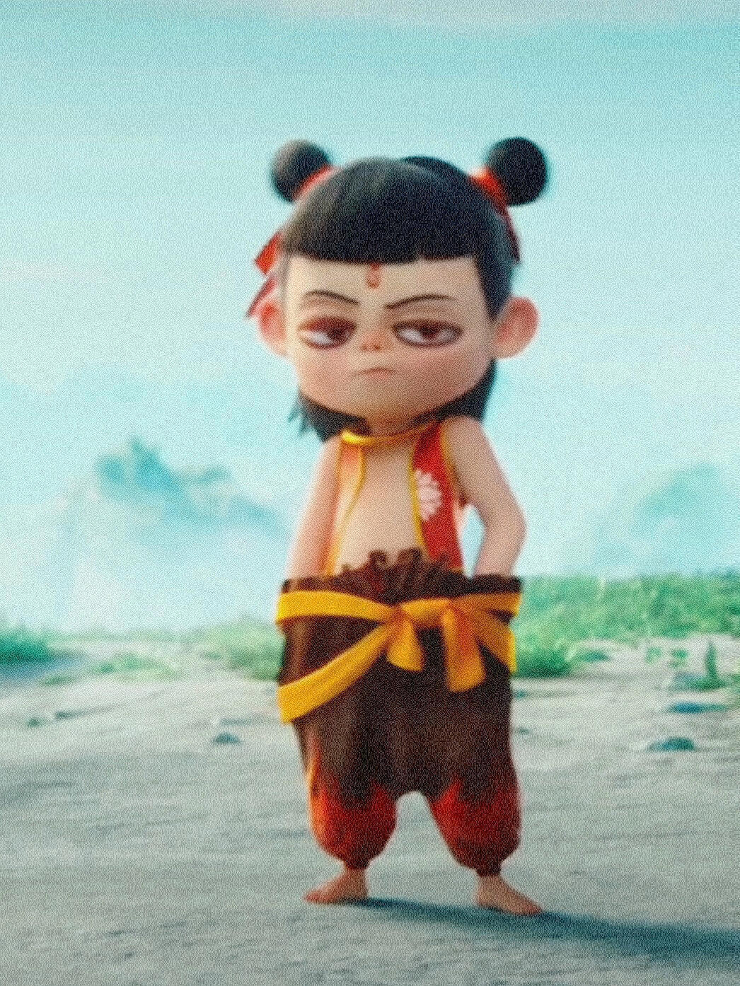 哪吒之魔童闹海小手插兜 谁也不爱 圆圆的小脸哪吒