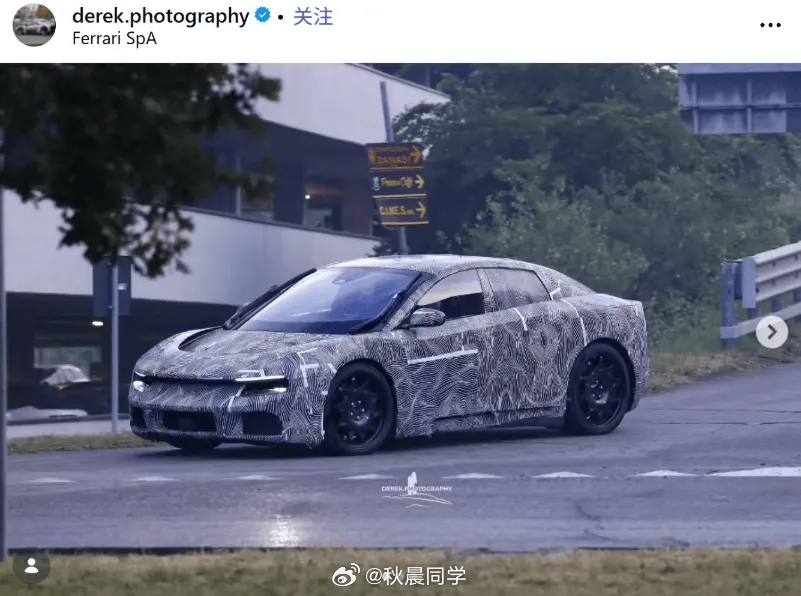 法拉利首款纯电车Luce路测图曝光，这个雨刮器真是抢眼好突兀法拉利史上首款电动车