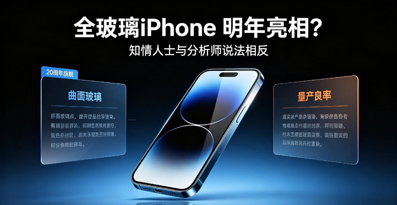 全玻璃iPhone明年亮相？分析师与知情人士说法截然相反
 
苹果20周年全玻璃