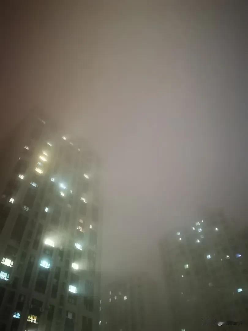 雨夜城市，灯火阑珊，静谧如梦。雾气蒙蒙人间烟火。这座城市灯火 一座城风景无限