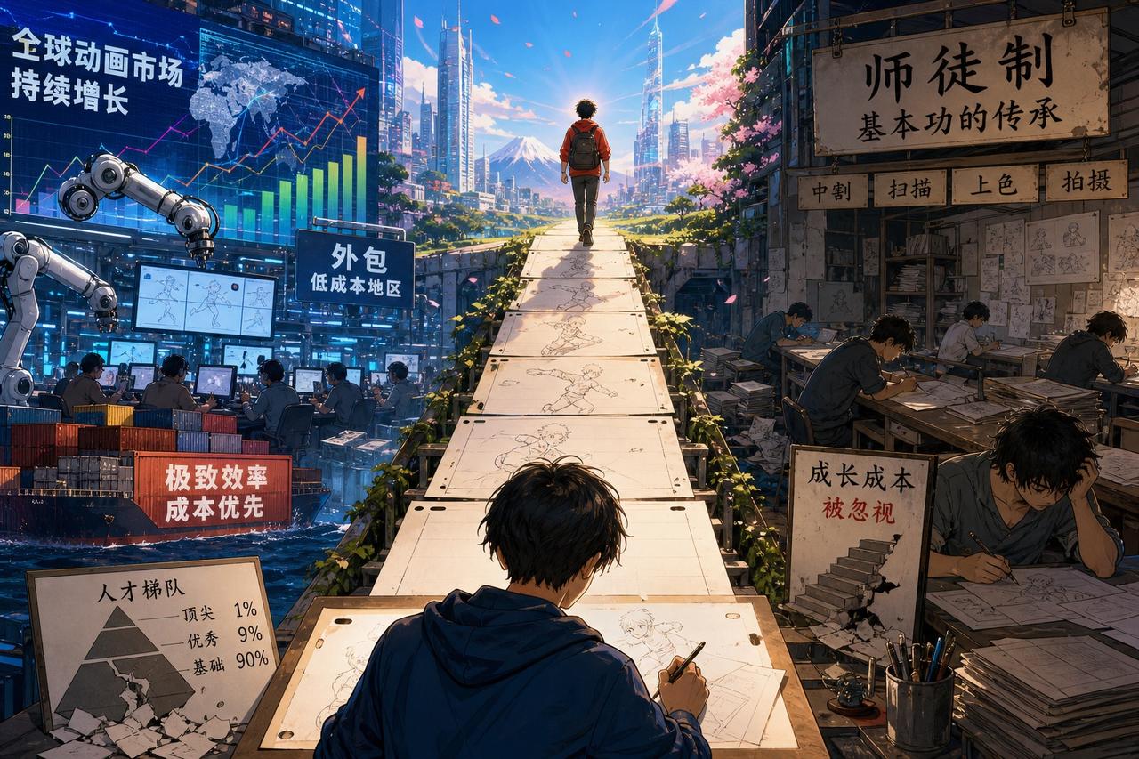 【日本动画业的“人才断层”：效率主义正在杀死未来的大师】

全球动画市场在疯长，