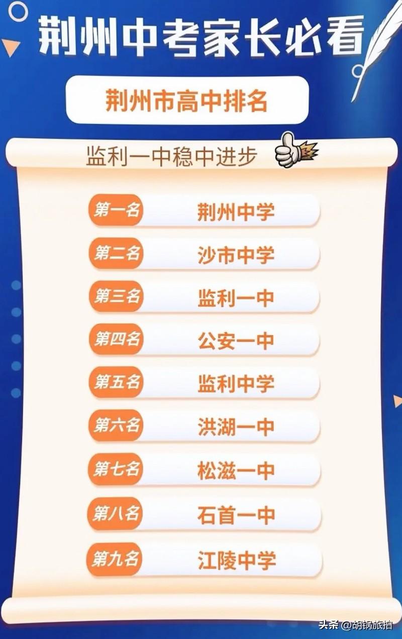 为什么江陵县连一所省级重点中学都没有。网上看了很多关于荆州市重点高中的排名，有官