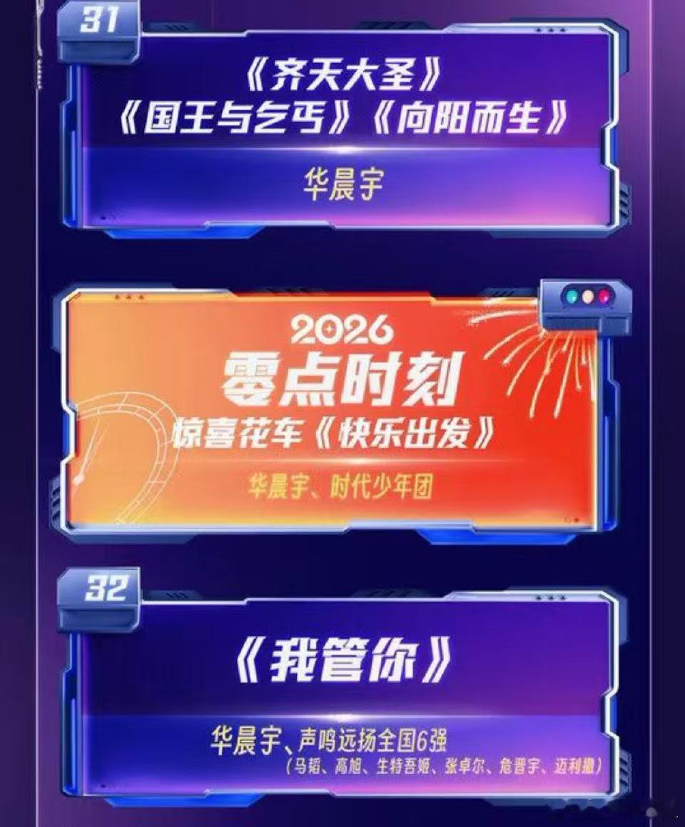 华晨宇带芒果音综六强跨年 声鸣远扬别人跨年看烟花，我们跨年看华晨宇带着六强炸舞台