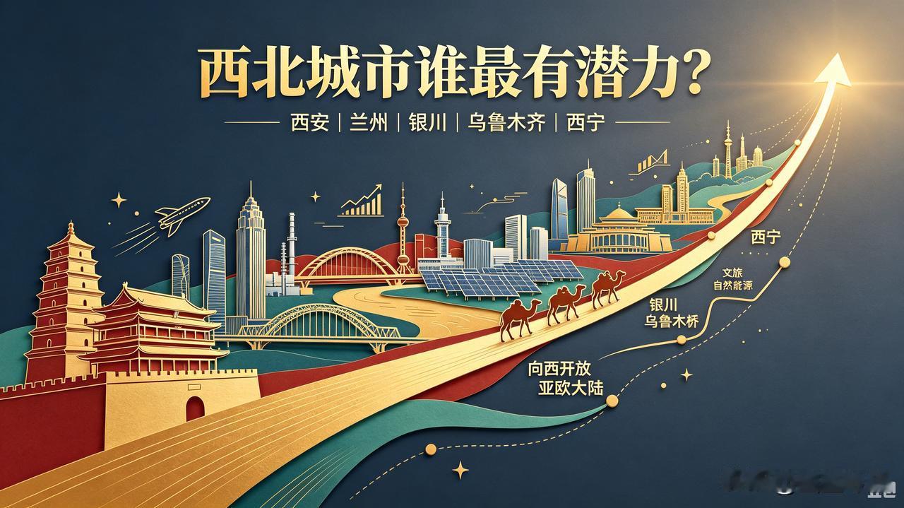 论当下实力，西安断层领跑。作为国家中心城市，西北唯一万亿城市，科教资源雄厚，航空