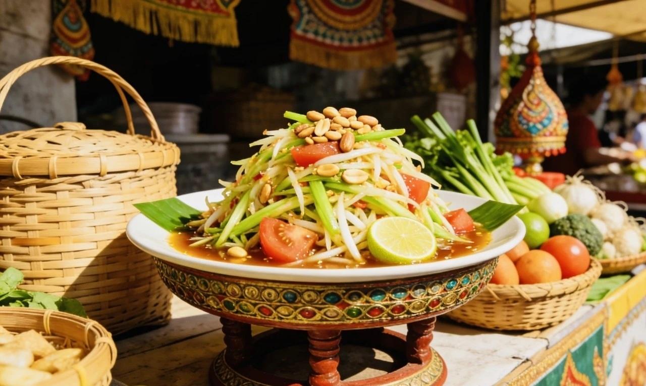 老挝🇱🇦
青木瓜沙拉（Tam Mak Hoong）
老挝最具代表性的美食之一