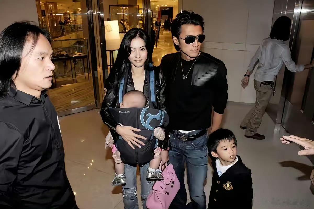 早年的谢霆锋带娃 一家四口真的好养眼 