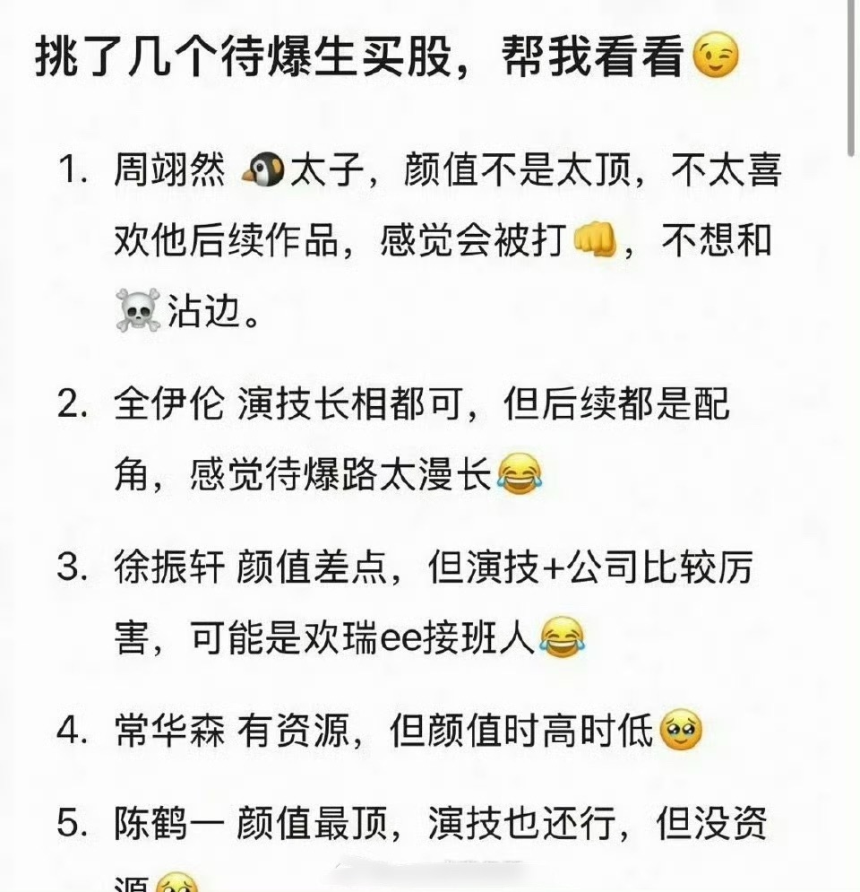 这届待爆咖：周翊然  全伊伦 徐振轩 常华森 陈鹤一🤔 ​​​