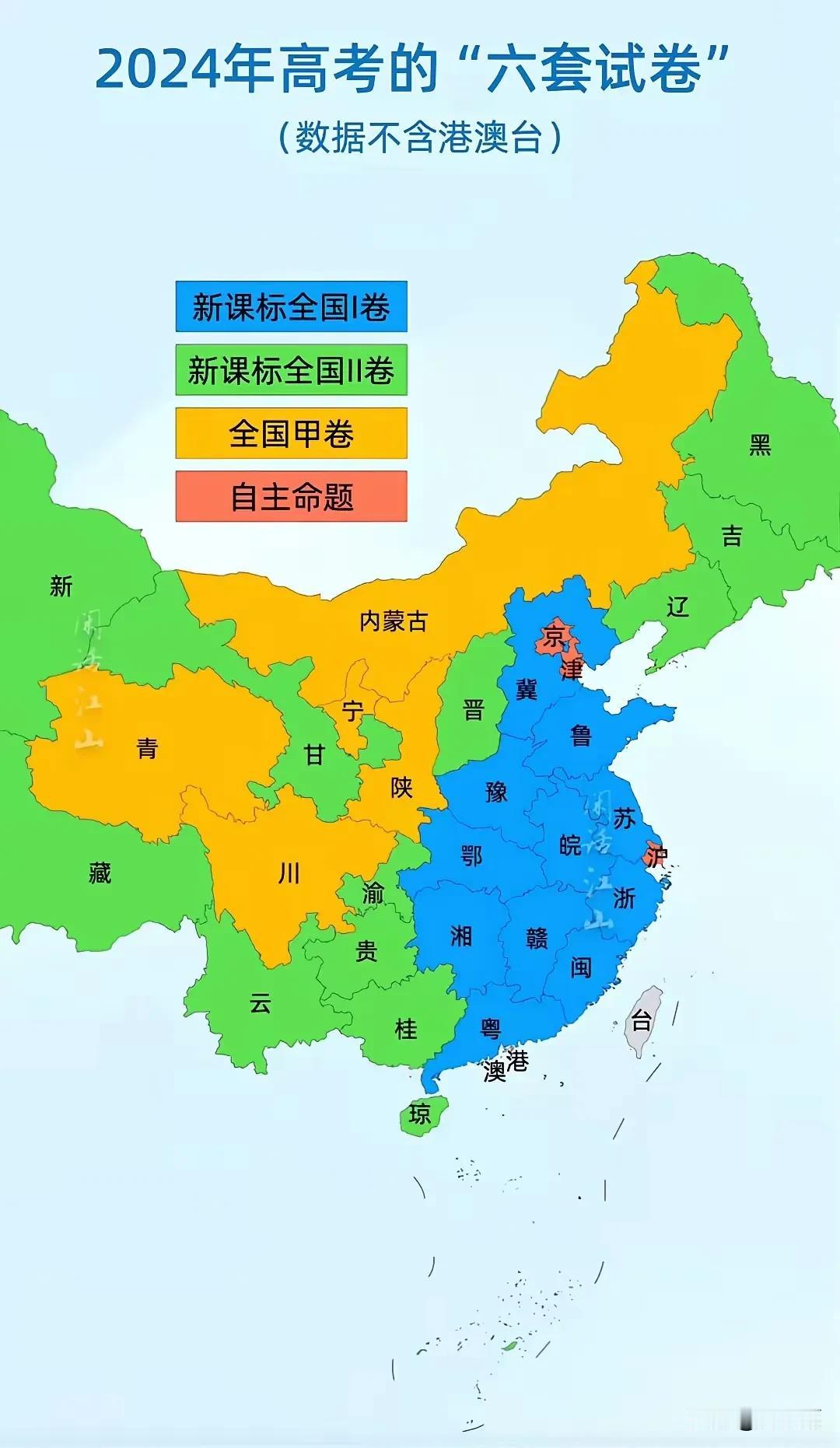 2024年高考试卷分布情况，你的省份是哪套试卷？
好物推荐