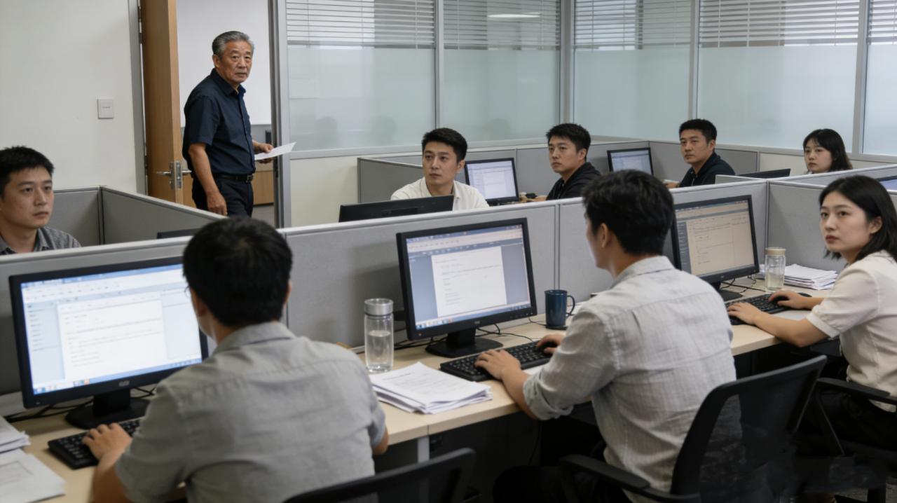 老刘办完离职手续，忽然站住了。
大家都以为他会说点什么煽情的话。结果他转过头，认