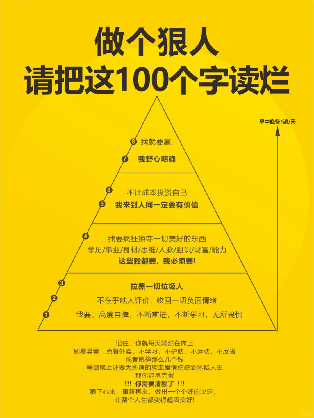 做个狠人，请把这段话读烂。