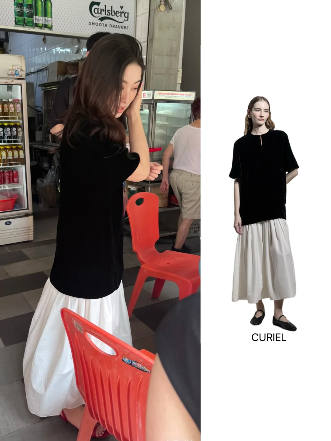 新加坡偶遇朱珠，越素越美，发质也很好